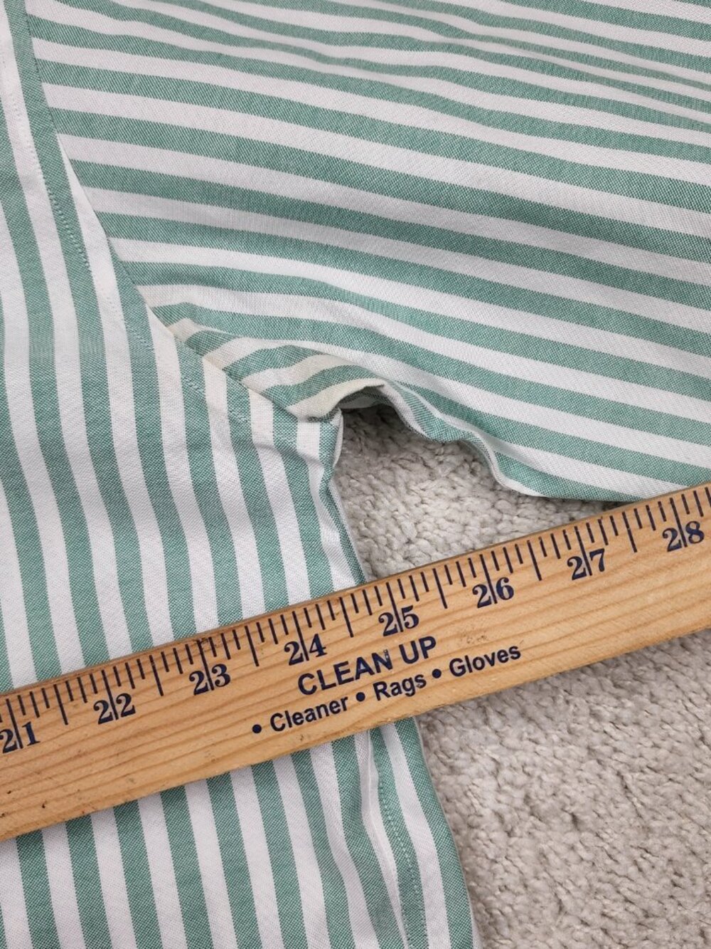 Brooks Brothers Button Down Shirt Mens Large L Green Oxford 100% Supima Stripe - Picture 7 of 7